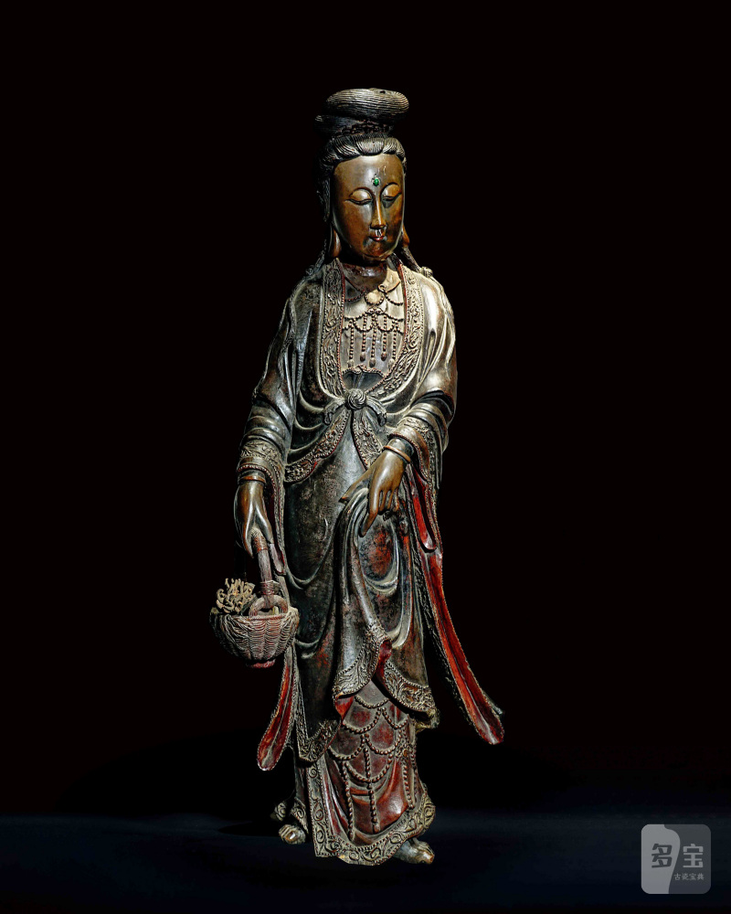 明 木雕观音立像